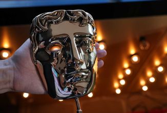 u200ba-general-view-of-the-bafta-award-trophy-ahead-of-the-ee-bafta-film-awards-2023-at-the-royal-festival-hall-on