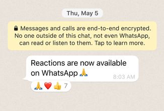WhatsApp přidává slíbené reakce a sdílení 2GB souborů