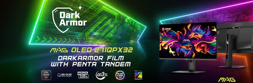 MSI uvádí 27palcový QD OLED s 320 Hz a sází na novou generaci panelu od Samsungu