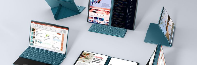 Nový notebook od Lenova má dva rozkládací displaye