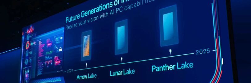 Intel potvrdil procesory Arrow Lake, Lunar Lake a Panther Lake pro příští dva roky